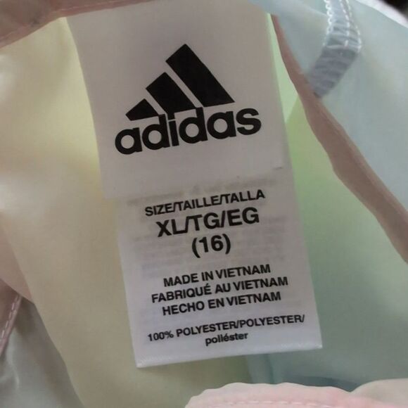 Adidas Kids Pastel Rainbow Hooded Jacket XL - Picture 2 of 8